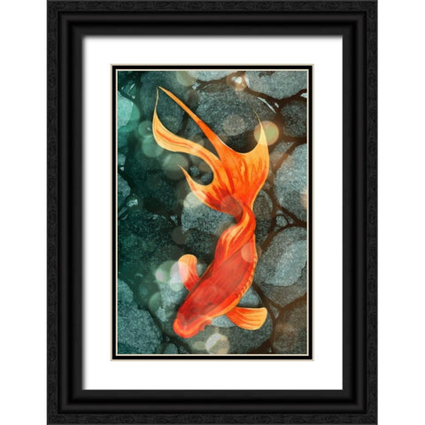 Fantail I Black Ornate Wood Framed Art Print with Double Matting by Ludwig, Alicia