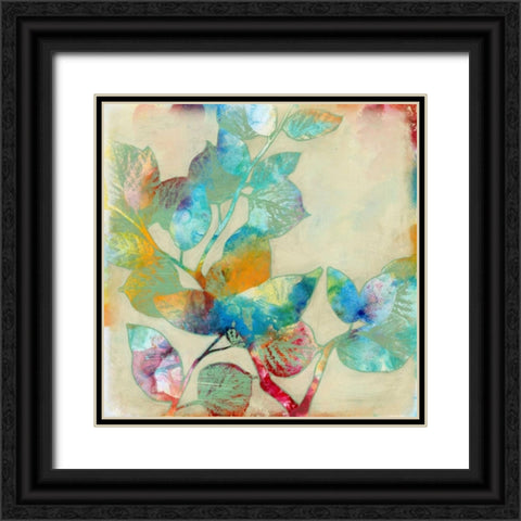 Merging Leaves I Black Ornate Wood Framed Art Print with Double Matting by Goldberger, Jennifer