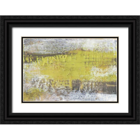 Yellow and Grey Serenity I Black Ornate Wood Framed Art Print with Double Matting by Goldberger, Jennifer