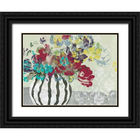 Spray of Flowers I Black Ornate Wood Framed Art Print with Double Matting by Goldberger, Jennifer