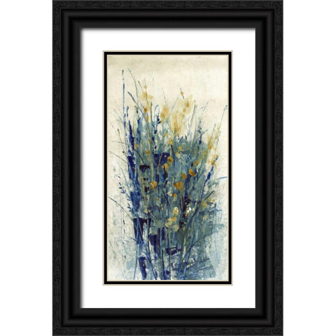 Indigo Floral II Black Ornate Wood Framed Art Print with Double Matting by OToole, Tim
