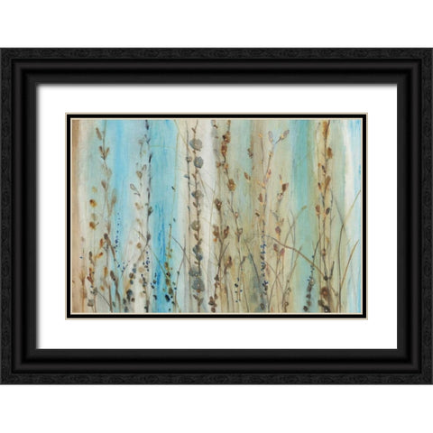 Ombre Floral I Black Ornate Wood Framed Art Print with Double Matting by OToole, Tim