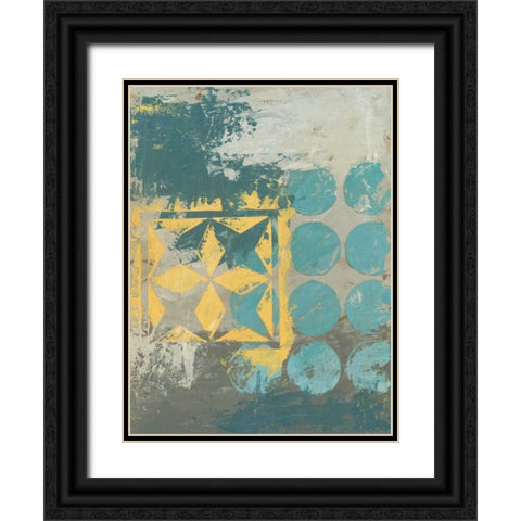 Dots and Stars I Black Ornate Wood Framed Art Print with Double Matting by Meagher, Megan