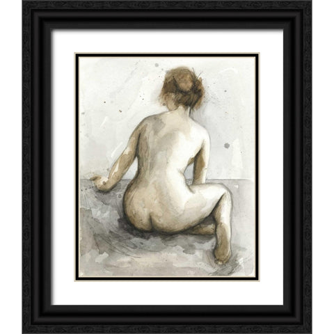 Figure in Watercolor I Black Ornate Wood Framed Art Print with Double Matting by Meagher, Megan