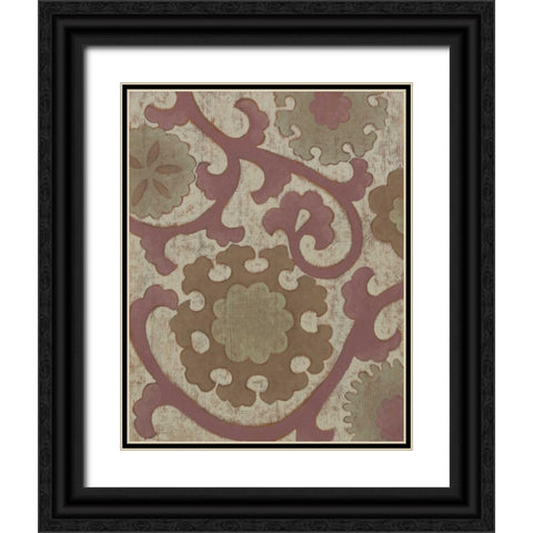 Plum Suzani II Black Ornate Wood Framed Art Print with Double Matting by Zarris, Chariklia