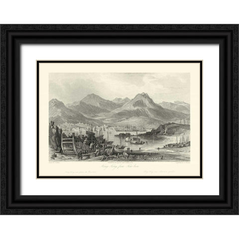 Scenes in China IV Black Ornate Wood Framed Art Print with Double Matting by Allom, T.