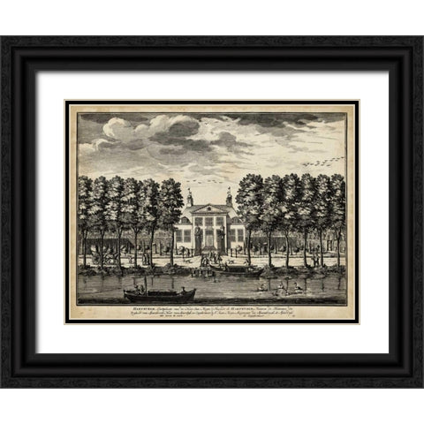 Views of Amsterdam II Black Ornate Wood Framed Art Print with Double Matting by Visher, Nicolaus