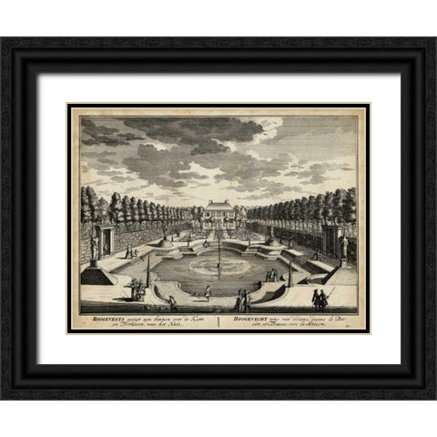 Views of Amsterdam IV Black Ornate Wood Framed Art Print with Double Matting by Visher, Nicolaus