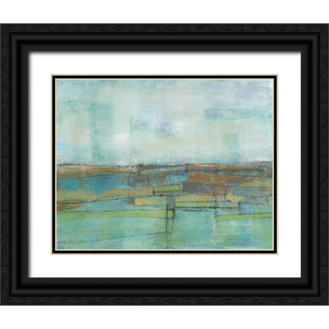 Tiered Farmland II Black Ornate Wood Framed Art Print with Double Matting by Goldberger, Jennifer