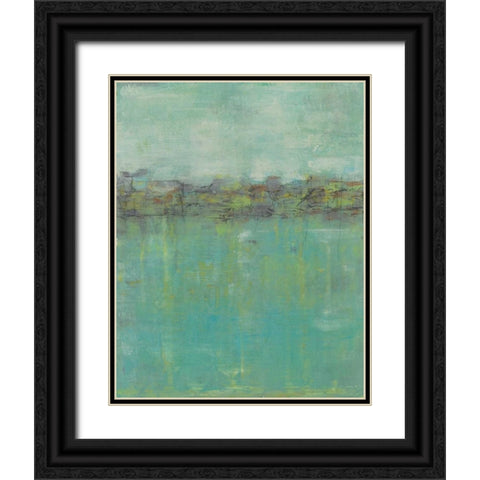 Horizon Line Abstraction II Black Ornate Wood Framed Art Print with Double Matting by Goldberger, Jennifer