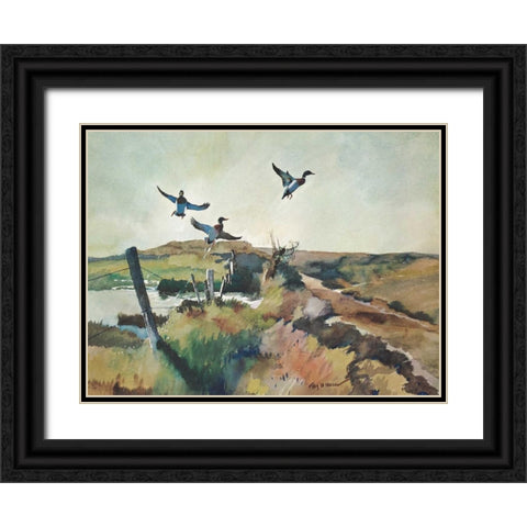 The Alarm Black Ornate Wood Framed Art Print with Double Matting by Mason, Roy M.