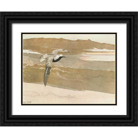 Soaring Black Ornate Wood Framed Art Print with Double Matting by Sutton, George