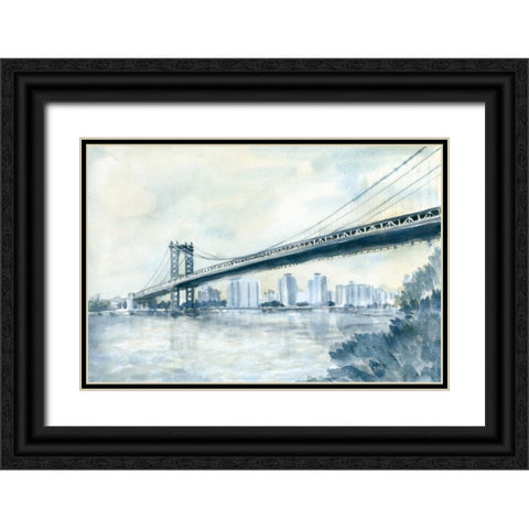 City Bridge II Black Ornate Wood Framed Art Print with Double Matting by Meagher, Megan