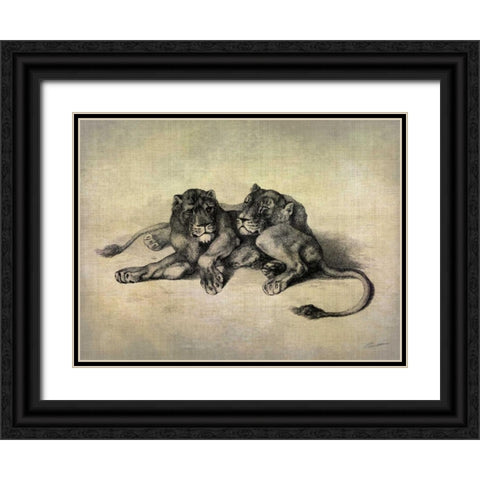 Big Cats III Black Ornate Wood Framed Art Print with Double Matting by Butler, John