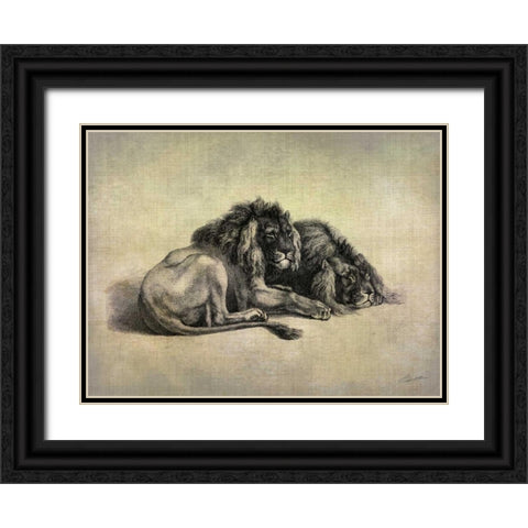 Big Cats IV Black Ornate Wood Framed Art Print with Double Matting by Butler, John
