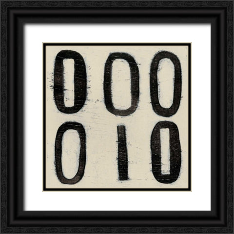 Hieroglyph V Black Ornate Wood Framed Art Print with Double Matting by Vess, June Erica