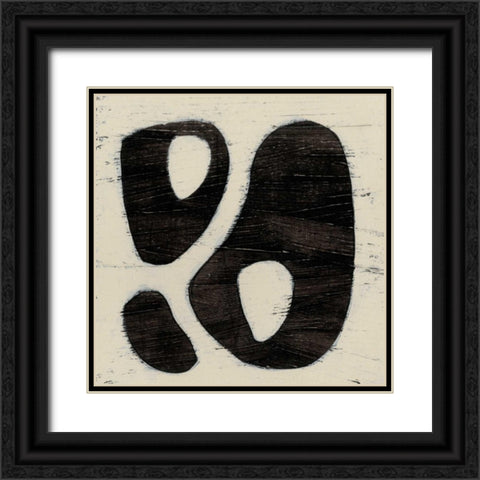 Hieroglyph IX Black Ornate Wood Framed Art Print with Double Matting by Vess, June Erica