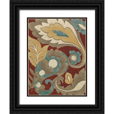 Provincial Paisley I Black Ornate Wood Framed Art Print with Double Matting by Zarris, Chariklia