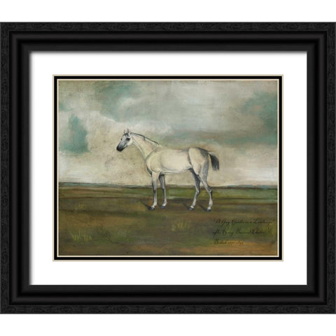 A Grey Hunter in a Landscape Black Ornate Wood Framed Art Print with Double Matting by McCavitt, Naomi