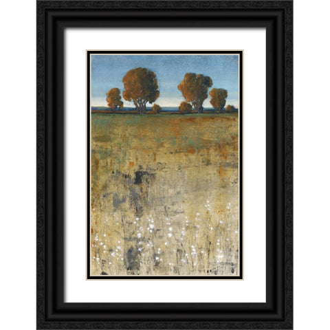 Distant Trees II Black Ornate Wood Framed Art Print with Double Matting by OToole, Tim