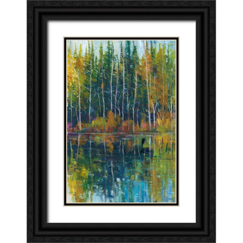 Pine Reflection I Black Ornate Wood Framed Art Print with Double Matting by OToole, Tim