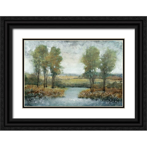 Stream Side II Black Ornate Wood Framed Art Print with Double Matting by OToole, Tim