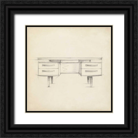 Mid Century Furniture Design VI Black Ornate Wood Framed Art Print with Double Matting by Harper, Ethan