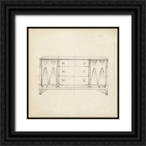 Mid Century Furniture Design VIII Black Ornate Wood Framed Art Print with Double Matting by Harper, Ethan