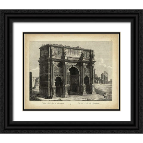 Arco di Constantino Black Ornate Wood Framed Art Print with Double Matting by Parboni, Pietro