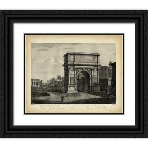 Arco di Tito Black Ornate Wood Framed Art Print with Double Matting by Parboni, Pietro