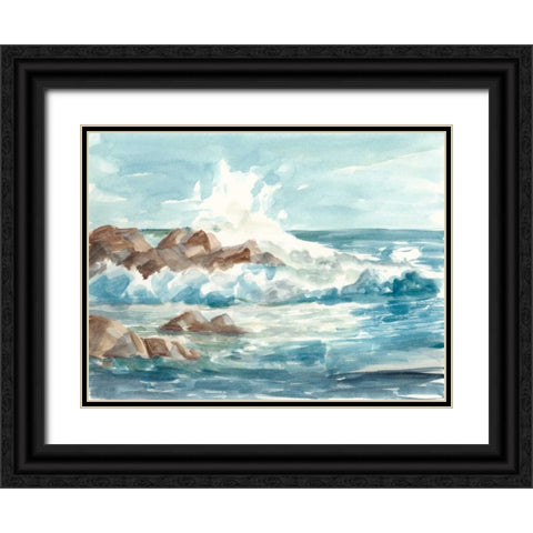 Coastal Watercolor I Black Ornate Wood Framed Art Print with Double Matting by Harper, Ethan