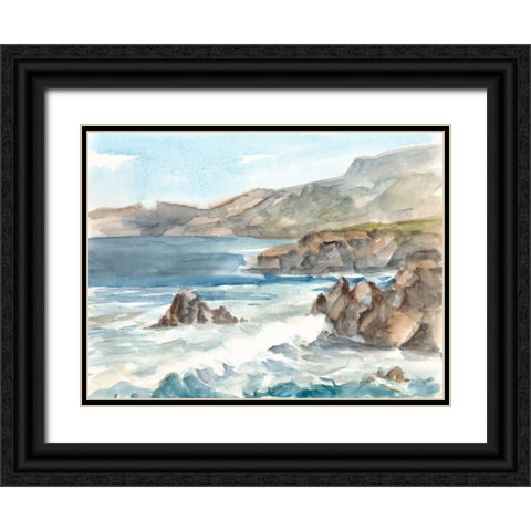 Coastal Watercolor II Black Ornate Wood Framed Art Print with Double Matting by Harper, Ethan