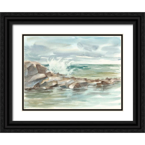 Coastal Watercolor IV Black Ornate Wood Framed Art Print with Double Matting by Harper, Ethan