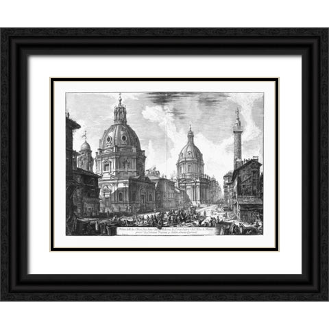 Veduta della du Chiese della Madonna Black Ornate Wood Framed Art Print with Double Matting by Piranesi