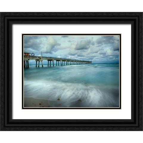 Slow Motion Ocean II Black Ornate Wood Framed Art Print with Double Matting by Head, Danny