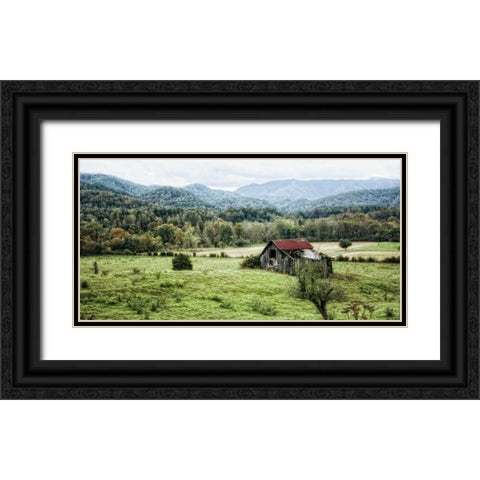 Down on the Farm Black Ornate Wood Framed Art Print with Double Matting by Head, Danny