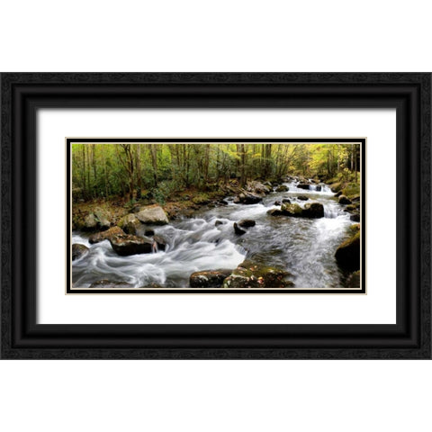 Up the Creek Panorama Black Ornate Wood Framed Art Print with Double Matting by Head, Danny