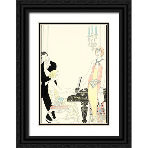 Arte Deco Fashion I Black Ornate Wood Framed Art Print with Double Matting by Unknown