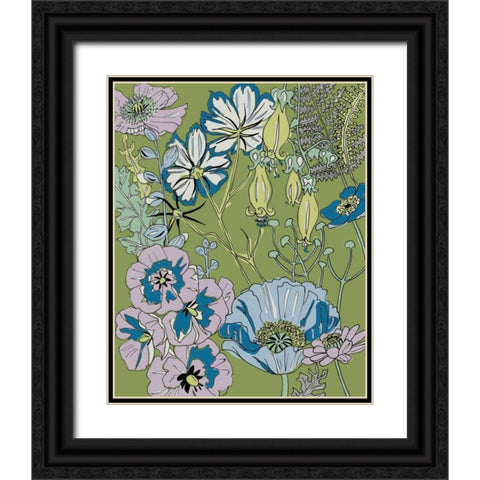 Graphic Garden I Black Ornate Wood Framed Art Print with Double Matting by Zarris, Chariklia