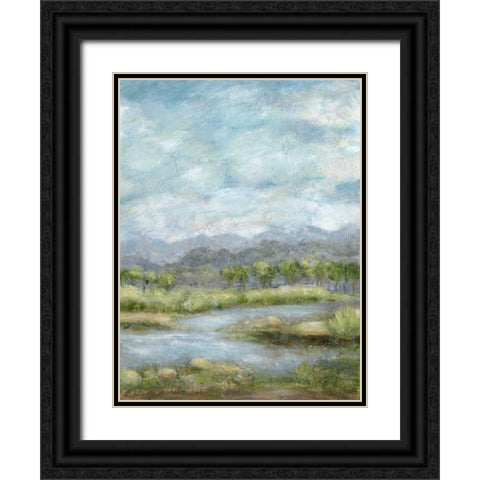 Green Pastures II Black Ornate Wood Framed Art Print with Double Matting by Crawford, Beverly