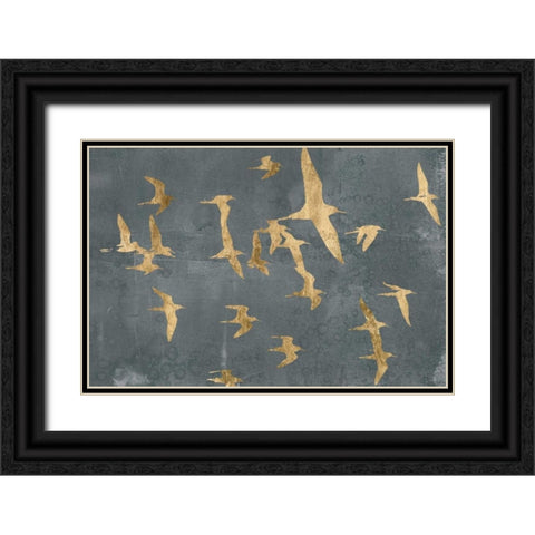 Silhouettes in Flight IV Black Ornate Wood Framed Art Print with Double Matting by Goldberger, Jennifer