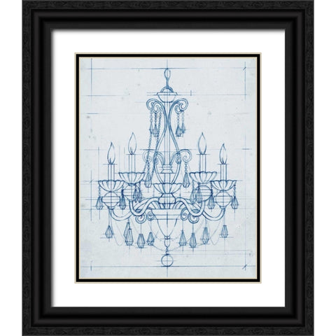 Chandelier Draft III Black Ornate Wood Framed Art Print with Double Matting by Harper, Ethan