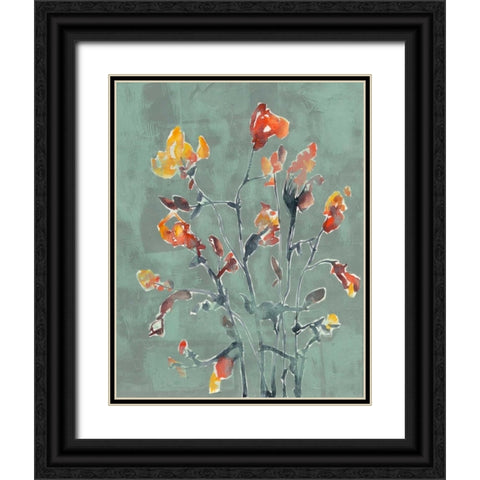 Wildflower Watercolors I Black Ornate Wood Framed Art Print with Double Matting by Goldberger, Jennifer