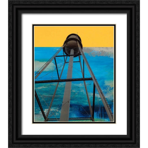 Water Tower Abstract Black Ornate Wood Framed Art Print with Double Matting by Jasper, Sisa