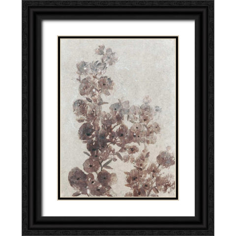 Sepia Flower Study I Black Ornate Wood Framed Art Print with Double Matting by OToole, Tim