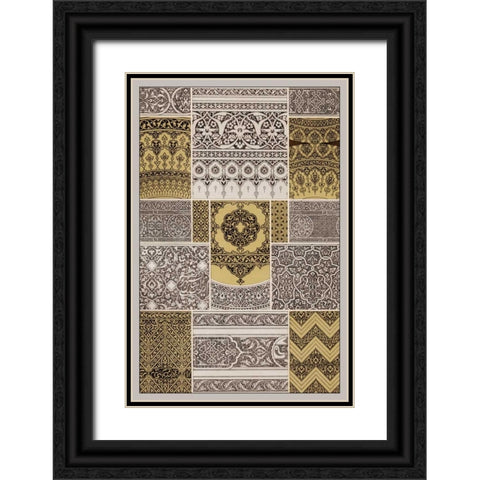 Ornament in Gold and Silver II Black Ornate Wood Framed Art Print with Double Matting by Vision Studio