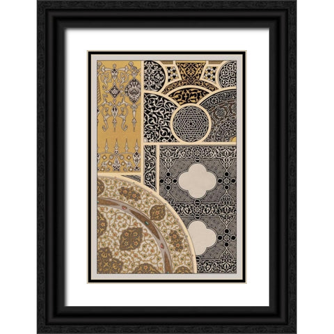 Ornament in Gold and Silver III Black Ornate Wood Framed Art Print with Double Matting by Vision Studio