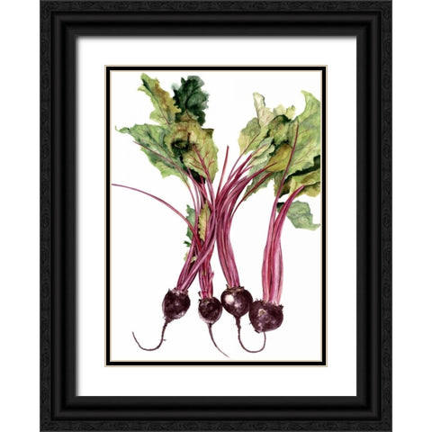 Watercolor Beets Black Ornate Wood Framed Art Print with Double Matting by Willett, Michael