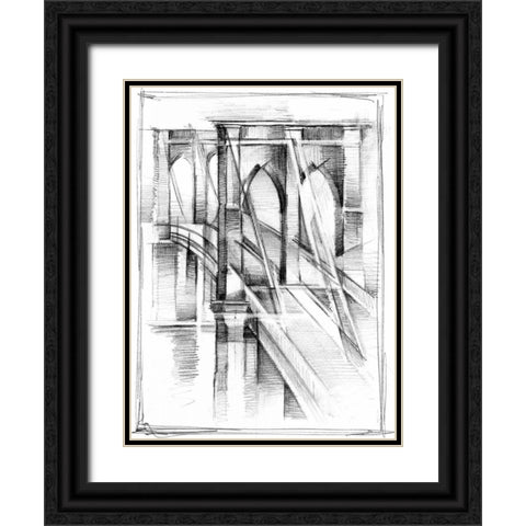 Art Deco Bridge Study II Black Ornate Wood Framed Art Print with Double Matting by Harper, Ethan