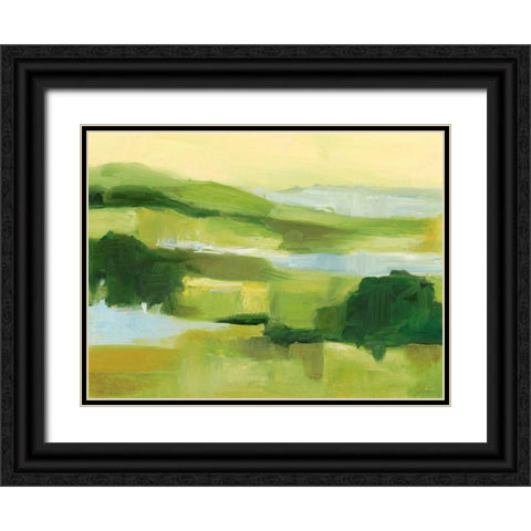 Emerald Wetlands II Black Ornate Wood Framed Art Print with Double Matting by Harper, Ethan